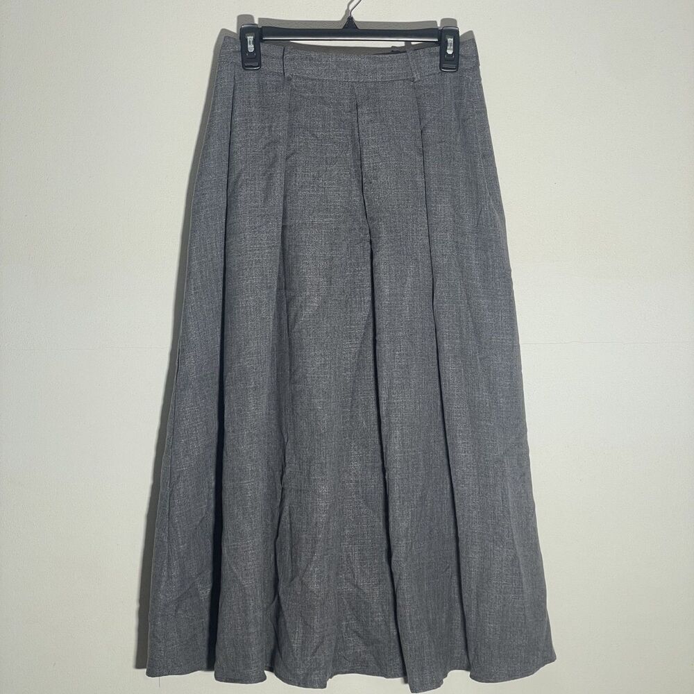 Zara NWT Maxi Pleated Gray Skirt
